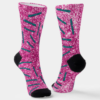 Showgirl Pattern Pink Glitz Socken