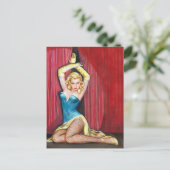 Showgirl Pinup Postkarte (Stehend Vorderseite)