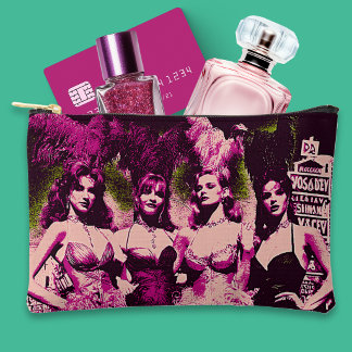 Showgirl-Schlampen Pink und Grün Risograph  Zubehörtasche