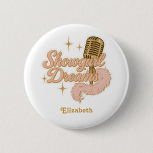 Showgirl-Träume Retro-Vegas-Junggesellinnen-Abschi Button