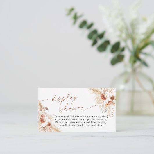 Showkarte anzeigen | Boho Pampas Grass Insert (Stehend Vorderseite)