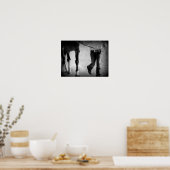 Showmanship Trot in Schwarz und Weiß Poster (Küche)
