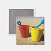 Shows und Pails am Sandstrand Magnet (Vorderseite/Rückseite)