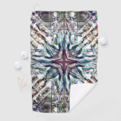 Showtextur Kaleidoskop in sandig silbrigen Farben Golfhandtuch (Insitu)