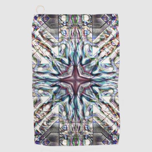 Showtextur Kaleidoskop in sandig silbrigen Farben Golfhandtuch (Vorderseite)