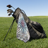 Showtextur Kaleidoskop in sandig silbrigen Farben Golfhandtuch (Gras)