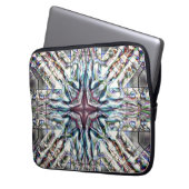 Showtextur Kaleidoskop in sandig silbrigen Farben Laptopschutzhülle (Vorderseite Links)
