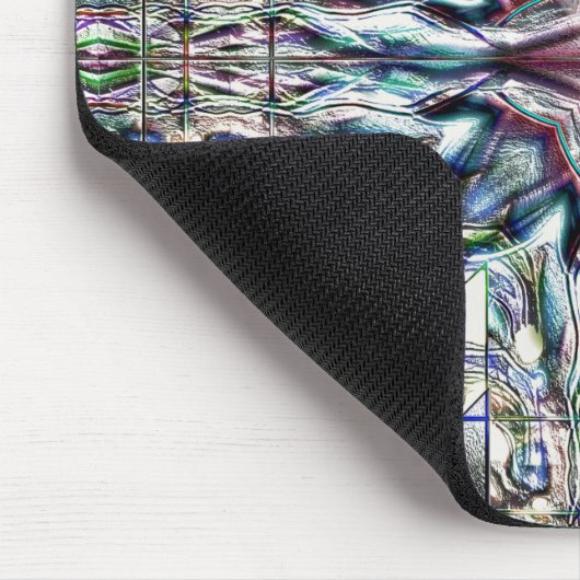 Showtextur Kaleidoskop in sandig silbrigen Farben Mousepad (Ecke)