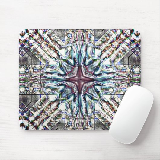 Showtextur Kaleidoskop in sandig silbrigen Farben Mousepad (Mit Mouse)