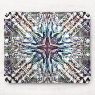 Showtextur Kaleidoskop in sandig silbrigen Farben Mousepad