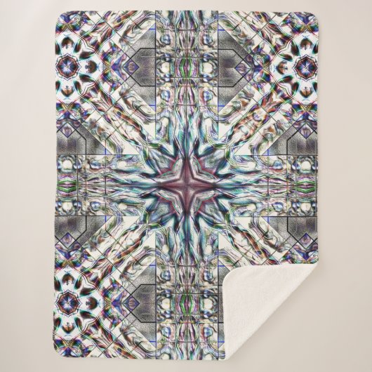 Showtextur Kaleidoskop in sandig silbrigen Farben Sherpadecke (Vorderseite)