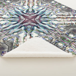 Showtextur Kaleidoskop in sandig silbrigen Farben Sherpadecke