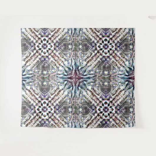 Showtextur Kaleidoskop in sandig silbrigen Farben Wandteppich (Vorderseite (Horizontal))