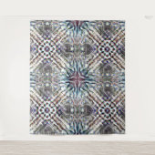 Showtextur Kaleidoskop in sandig silbrigen Farben Wandteppich (Vorderseite)