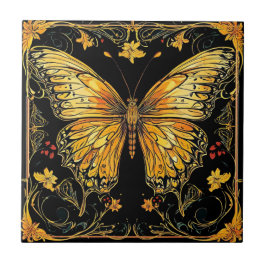 Showy Art Deco Nouveau Butterfly Keramik Tile Fliese