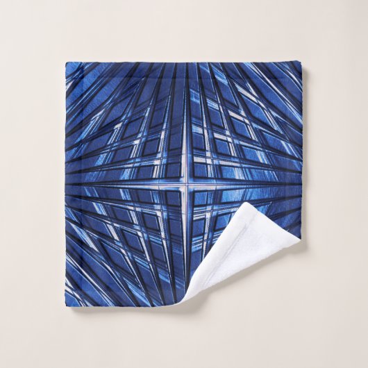 Showy Blue spitze Gitter puffert oder aufgeblasen Badhandtuch Set (Waschlappen)