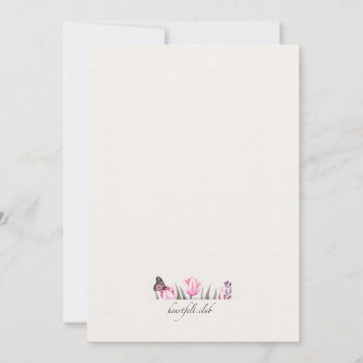 Showy Butterfly Foto Geburtstag Einladung (Rückseite)