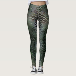 Showy Scaly Plaques, die über dunklen Fonds schwim Leggings