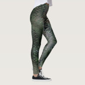 Showy Scaly Plaques, die über dunklen Fonds schwim Leggings (Rechts)