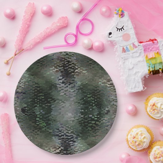 Showy Scaly Plaques, die über dunklen Fonds schwim Pappteller (Party)