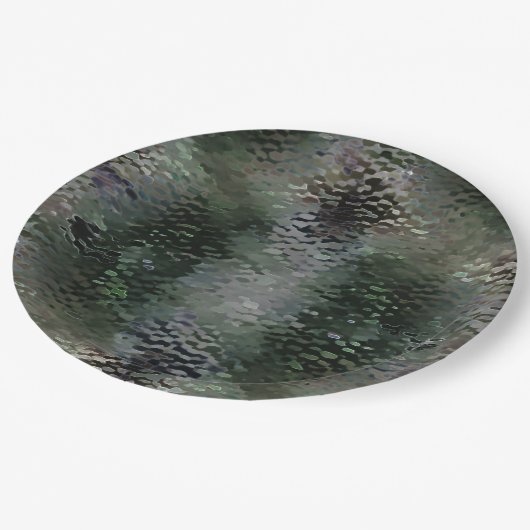 Showy Scaly Plaques, die über dunklen Fonds schwim Pappteller (Schrägansicht)