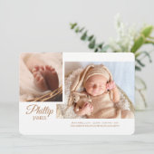 Showy Script-Foto Geburtserklärung Ankündigung (Stehend Vorderseite)