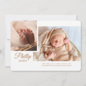 Showy Script-Foto Geburtserklärung Ankündigung (Vorderseite)