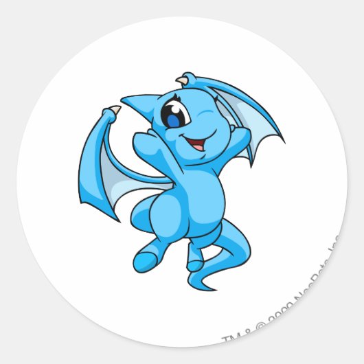 Shoyru Blue Runder Aufkleber (Vorderseite)