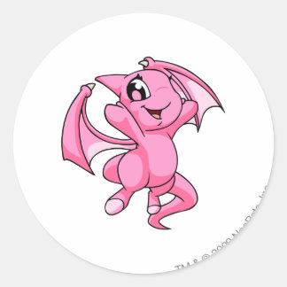 Shoyru Pink Runder Aufkleber