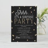 Shprise Party Imitate Gold Glitzer Confetti Einladung (Stehend Vorderseite)