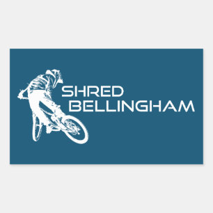 Shred Bellingham Washington Mountain Biking Rechteckiger Aufkleber