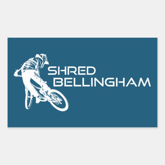 Shred Bellingham Washington Mountain Biking Rechteckiger Aufkleber (Vorderseite)