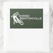 Shred Bentonville Arkansas Mountain Biking Rechteckiger Aufkleber (Tasche)