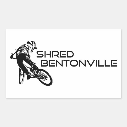 Shred Bentonville Arkansas Mountain Biking Rechteckiger Aufkleber (Vorderseite)
