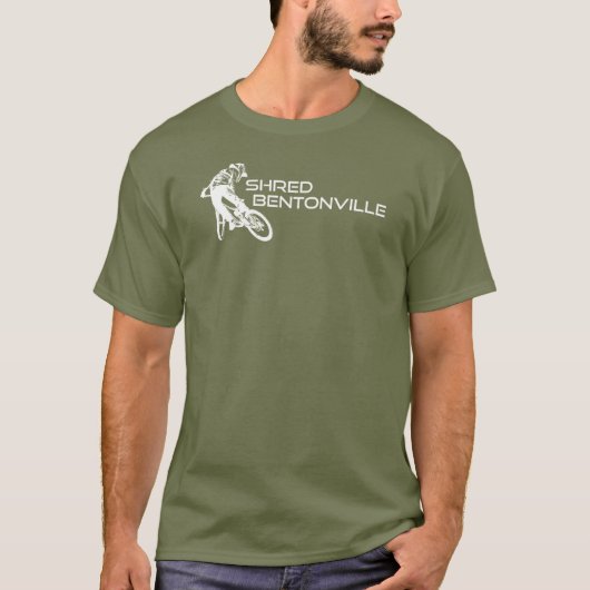Shred Bentonville Arkansas Mountain Biking T-Shirt (Vorderseite)