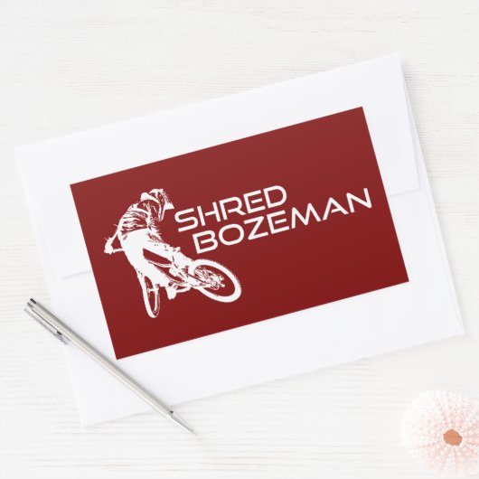 Shred Bozeman Montana Mountain Biking Rechteckiger Aufkleber (Umschlag)