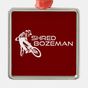 Shred Bozeman Montana Mountainbiken Ornament Aus Metall