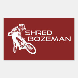 Shred Bozeman Montana Mountainbiken Rechteckiger Aufkleber