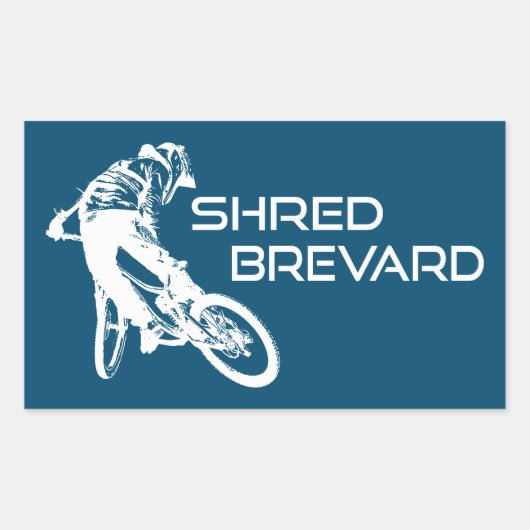 Shred Brevard North Carolina Mountain Biking Rechteckiger Aufkleber (Vorderseite)