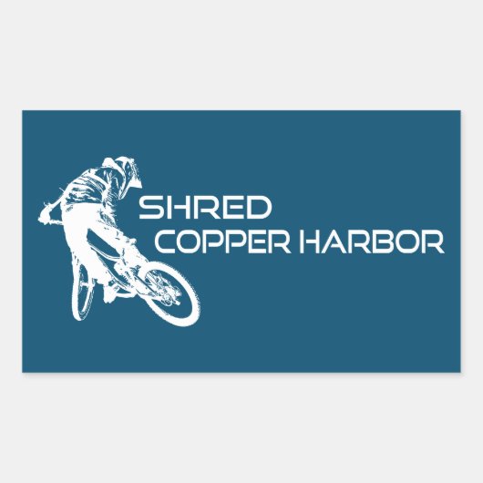Shred Copper Hafen Michigan Mountain Biking Rechteckiger Aufkleber (Vorderseite)