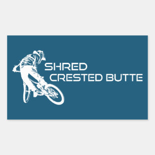 Shred Crested Butte Colorado Mountain Biking Rechteckiger Aufkleber