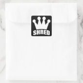 Shred Crown (weiß) Quadrat-Aufkleber Quadratischer Aufkleber (Tasche)