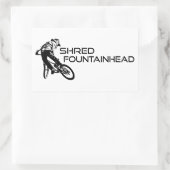 Shred Fountainhead Virginia Mountain Biking Rechteckiger Aufkleber (Tasche)