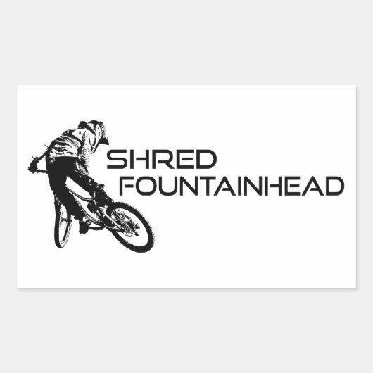 Shred Fountainhead Virginia Mountain Biking Rechteckiger Aufkleber (Vorderseite)