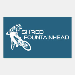 Shred Fountainhead Virginia Mountain Biking Rechteckiger Aufkleber