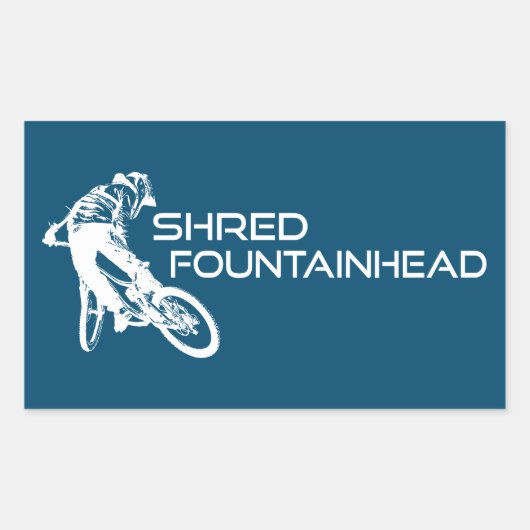 Shred Fountainhead Virginia Mountain Biking Rechteckiger Aufkleber (Vorderseite)