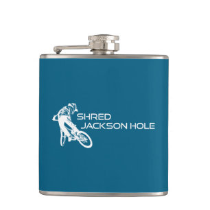 Shred Jackson Hole Wyoming Mountain Biking Flachmann