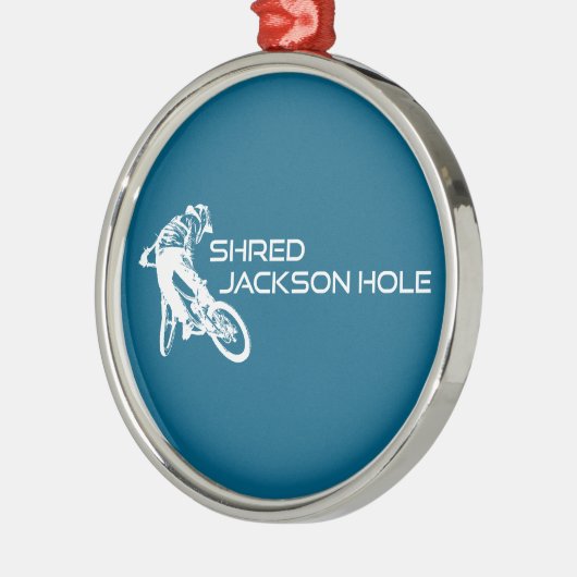 Shred Jackson Hole Wyoming Mountain Biking Ornament Aus Metall (Links)
