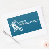 Shred Jackson Hole Wyoming Mountain Biking Rechteckiger Aufkleber (Umschlag)