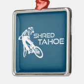 Shred Lake Tahoe Mountain Biking Ornament Aus Metall (Links)